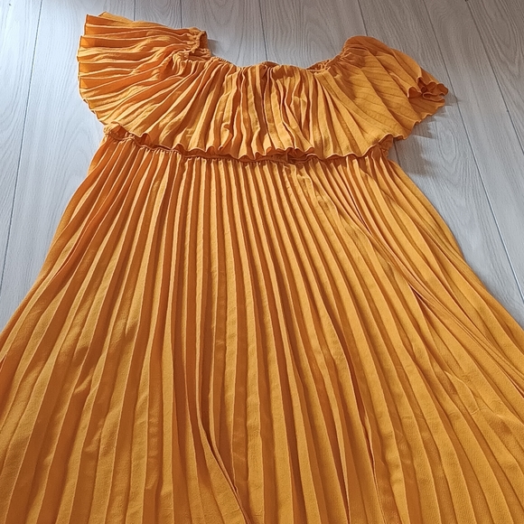 Plus Size Off Shoulder Pleated Dress - Picture 15 of 16